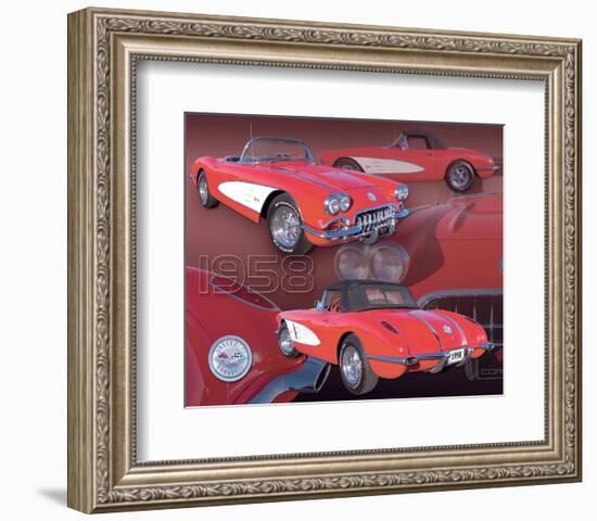 1958 Corvette-null-Framed Premium Giclee Print