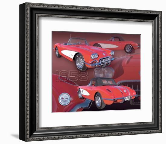 1958 Corvette-null-Framed Premium Giclee Print