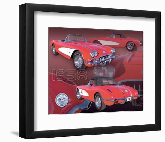 1958 Corvette-null-Framed Premium Giclee Print