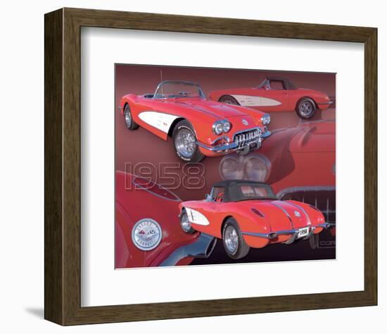 1958 Corvette-null-Framed Premium Giclee Print