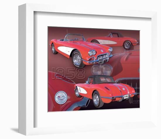 1958 Corvette-null-Framed Premium Giclee Print