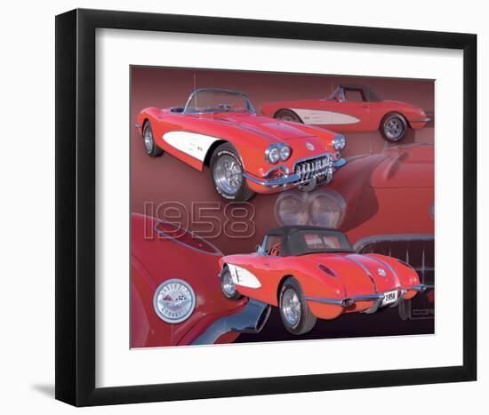 1958 Corvette-null-Framed Art Print