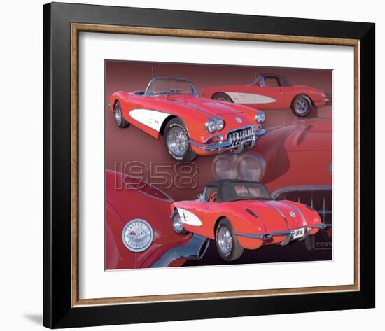 1958 Corvette-null-Framed Art Print