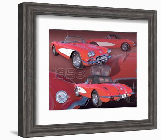 1958 Corvette-null-Framed Art Print