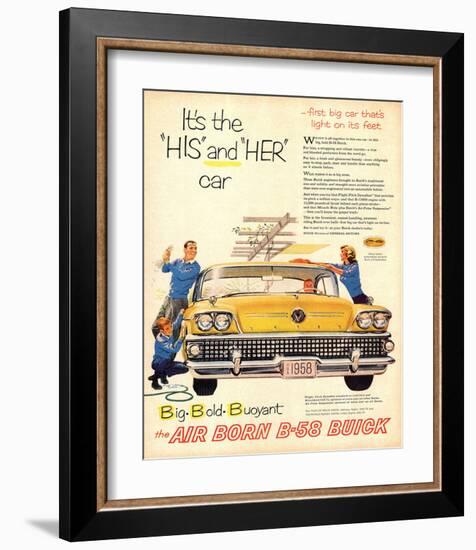 1958 GM Buick - His & Her Car-null-Framed Art Print