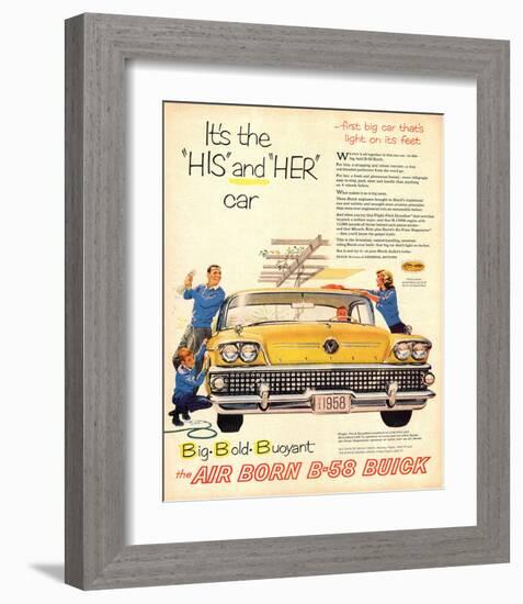 1958 GM Buick - His & Her Car-null-Framed Art Print