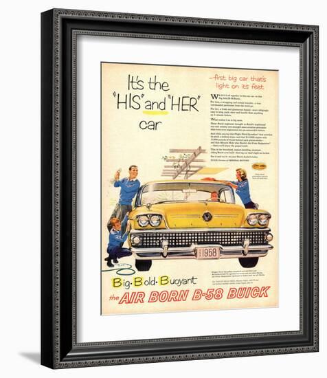 1958 GM Buick - His & Her Car-null-Framed Art Print