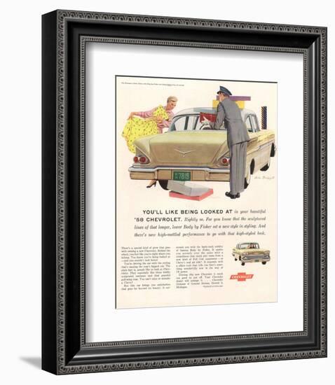 1958 GM Chevy- Being Looked At-null-Framed Art Print