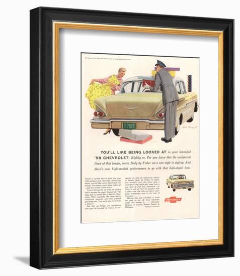 1958 GM Chevy- Being Looked At-null-Framed Art Print