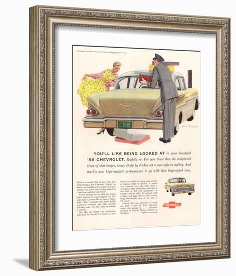 1958 GM Chevy- Being Looked At-null-Framed Art Print