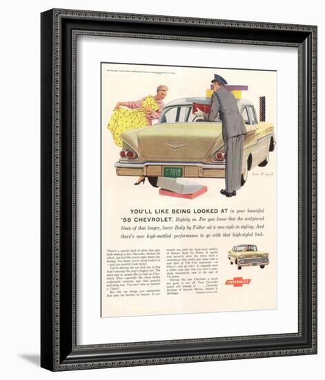 1958 GM Chevy- Being Looked At-null-Framed Art Print