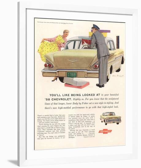 1958 GM Chevy- Being Looked At-null-Framed Art Print