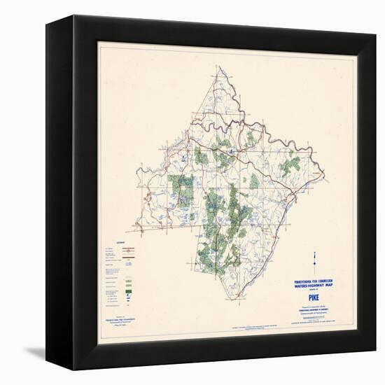 1958, Pike County Map, Pennsylvania, United States-null-Framed Premier Image Canvas