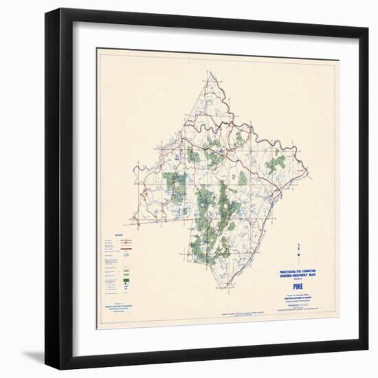 1958, Pike County Map, Pennsylvania, United States-null-Framed Giclee Print