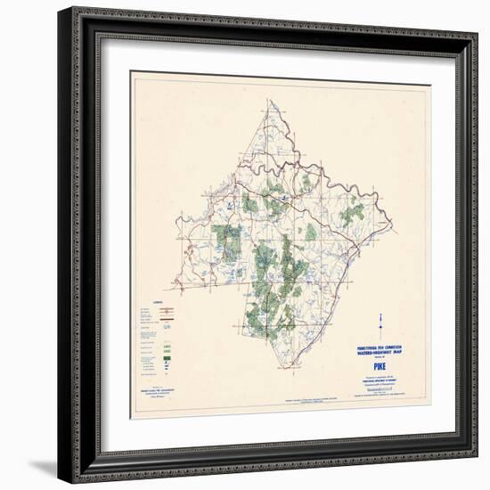 1958, Pike County Map, Pennsylvania, United States-null-Framed Giclee Print