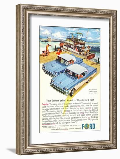 1958 Thunderbird- Price Ticket-null-Framed Art Print