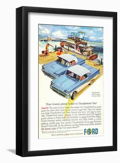 1958 Thunderbird- Price Ticket-null-Framed Art Print