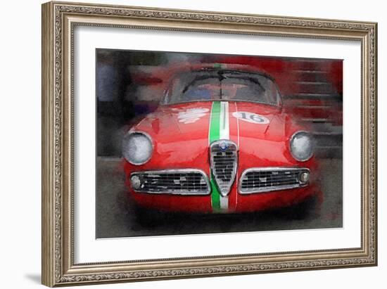 1959 Alfa Romeo Giulietta Watercolor-NaxArt-Framed Art Print