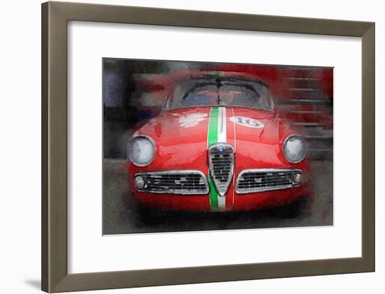 1959 Alfa Romeo Giulietta Watercolor-NaxArt-Framed Art Print
