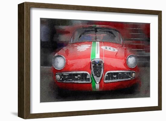 1959 Alfa Romeo Giulietta Watercolor-NaxArt-Framed Art Print