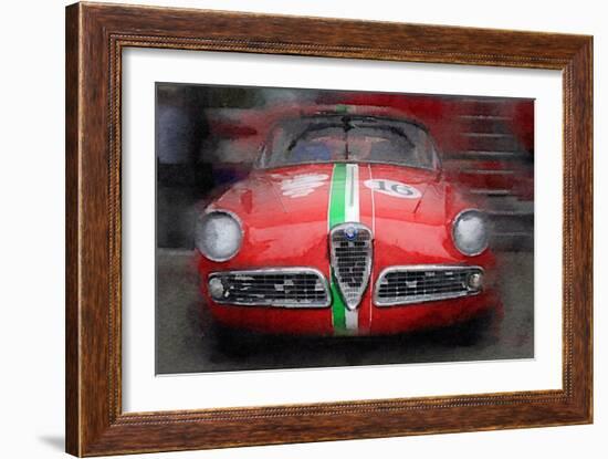 1959 Alfa Romeo Giulietta Watercolor-NaxArt-Framed Art Print