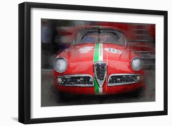 1959 Alfa Romeo Giulietta Watercolor-NaxArt-Framed Art Print