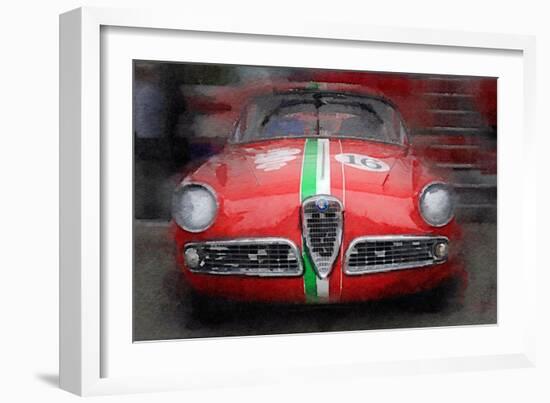 1959 Alfa Romeo Giulietta Watercolor-NaxArt-Framed Art Print