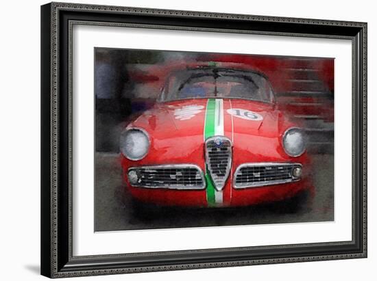 1959 Alfa Romeo Giulietta Watercolor-NaxArt-Framed Art Print