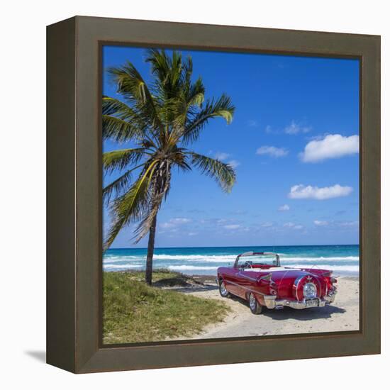 1959 Dodge Custom Loyal Lancer Convertible, Playa Del Este, Havana, Cuba-Jon Arnold-Framed Premier Image Canvas