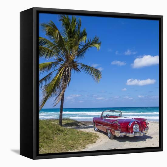 1959 Dodge Custom Loyal Lancer Convertible, Playa Del Este, Havana, Cuba-Jon Arnold-Framed Premier Image Canvas