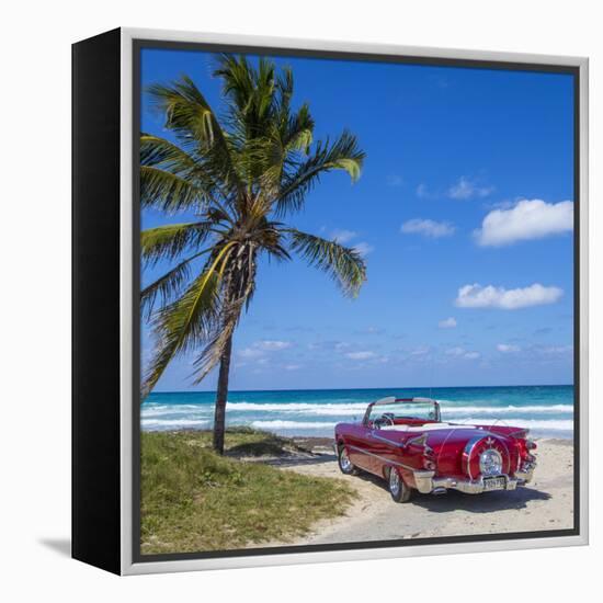 1959 Dodge Custom Loyal Lancer Convertible, Playa Del Este, Havana, Cuba-Jon Arnold-Framed Premier Image Canvas