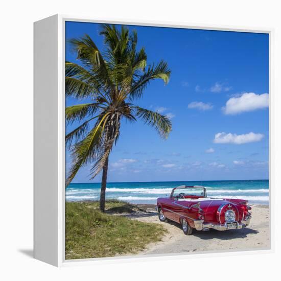 1959 Dodge Custom Loyal Lancer Convertible, Playa Del Este, Havana, Cuba-Jon Arnold-Framed Premier Image Canvas