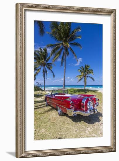 1959 Dodge Custom Loyal Lancer Convertible, Playa Del Este, Havana, Cuba-Jon Arnold-Framed Photographic Print