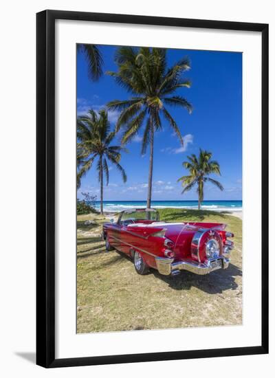 1959 Dodge Custom Loyal Lancer Convertible, Playa Del Este, Havana, Cuba-Jon Arnold-Framed Photographic Print