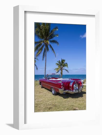 1959 Dodge Custom Loyal Lancer Convertible, Playa Del Este, Havana, Cuba-Jon Arnold-Framed Photographic Print