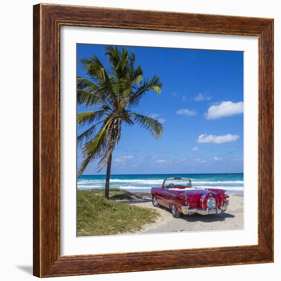 1959 Dodge Custom Loyal Lancer Convertible, Playa Del Este, Havana, Cuba-Jon Arnold-Framed Photographic Print