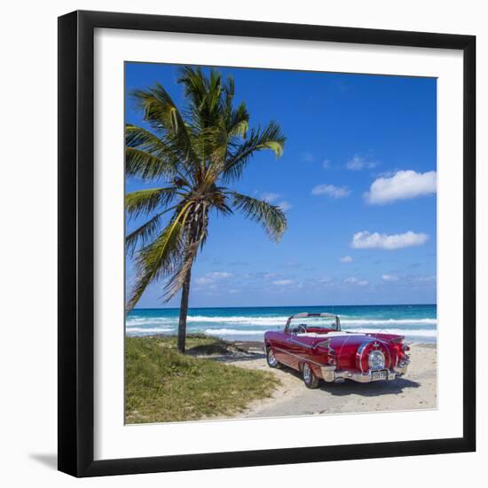 1959 Dodge Custom Loyal Lancer Convertible, Playa Del Este, Havana, Cuba-Jon Arnold-Framed Photographic Print