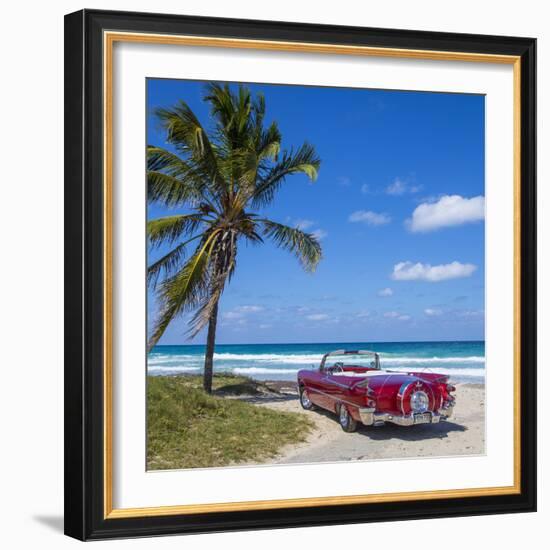 1959 Dodge Custom Loyal Lancer Convertible, Playa Del Este, Havana, Cuba-Jon Arnold-Framed Photographic Print