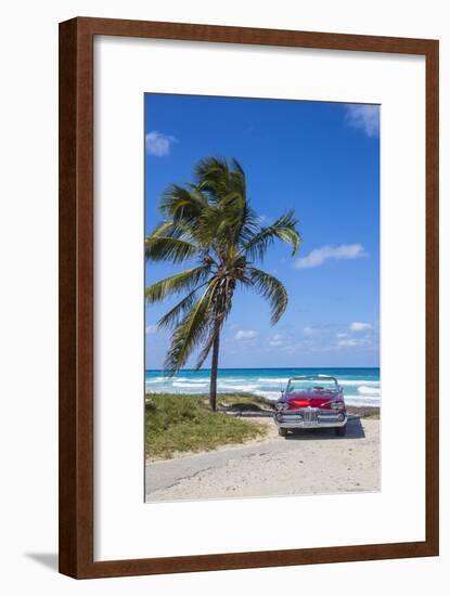 1959 Dodge Custom Loyal Lancer Convertible, Playa Del Este, Havana, Cuba-Jon Arnold-Framed Photographic Print