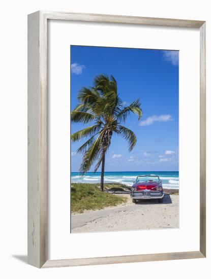 1959 Dodge Custom Loyal Lancer Convertible, Playa Del Este, Havana, Cuba-Jon Arnold-Framed Photographic Print