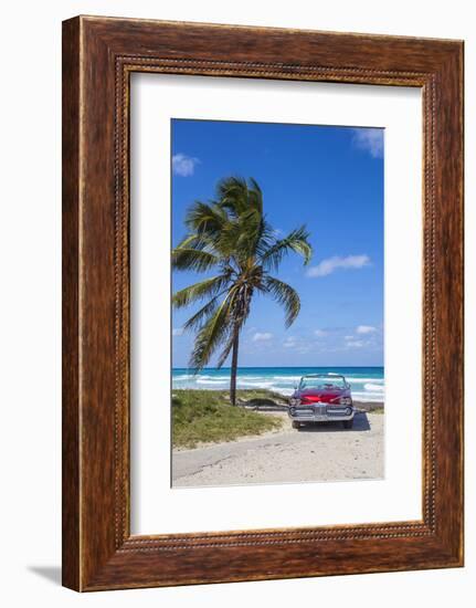 1959 Dodge Custom Loyal Lancer Convertible, Playa Del Este, Havana, Cuba-Jon Arnold-Framed Photographic Print