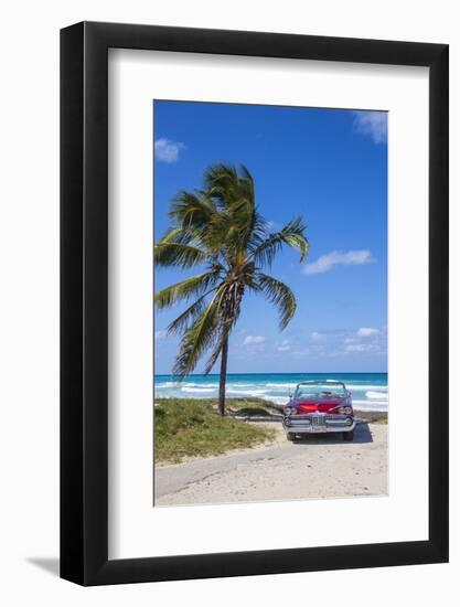 1959 Dodge Custom Loyal Lancer Convertible, Playa Del Este, Havana, Cuba-Jon Arnold-Framed Photographic Print