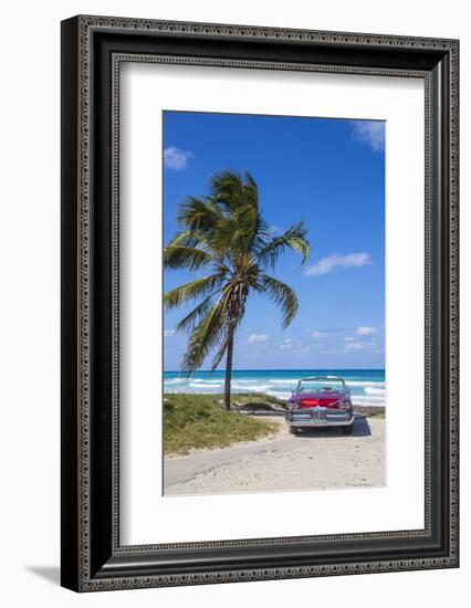 1959 Dodge Custom Loyal Lancer Convertible, Playa Del Este, Havana, Cuba-Jon Arnold-Framed Photographic Print