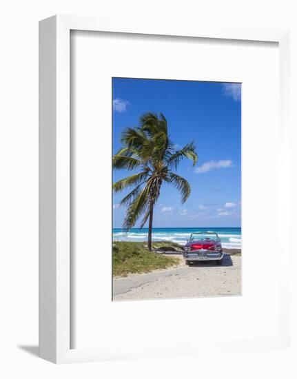 1959 Dodge Custom Loyal Lancer Convertible, Playa Del Este, Havana, Cuba-Jon Arnold-Framed Photographic Print