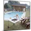 1959: Family Cookout and Enjoying the Backyard Swimming Pool, Trenton, New Jersey-Frank Scherschel-Mounted Photographic Print