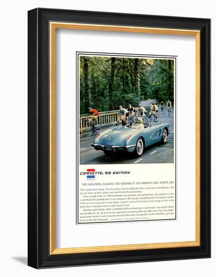 1959 GM Corvette New Sleekness-null-Framed Art Print