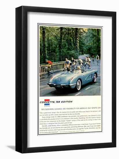 1959 GM Corvette New Sleekness-null-Framed Art Print