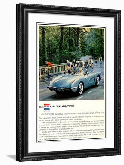 1959 GM Corvette New Sleekness-null-Framed Art Print