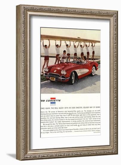 1959 GM Corvette Sports Car-null-Framed Art Print
