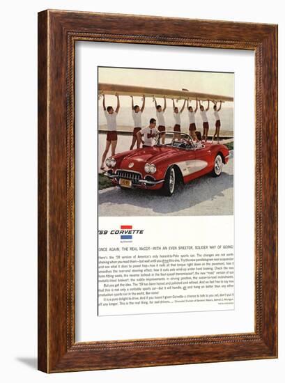 1959 GM Corvette Sports Car-null-Framed Art Print